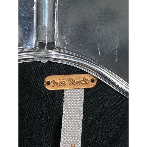 Free People Blazer Jacket Black Floral Lined Asymmetrical Buttons Ruffle Women 4 - Picture 6 of 8